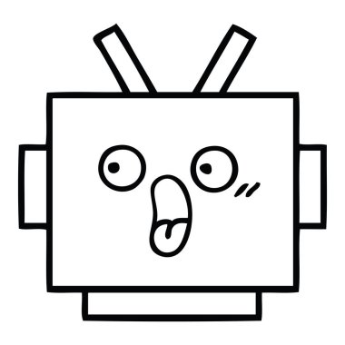 Çizim karikatür bir robot baş
