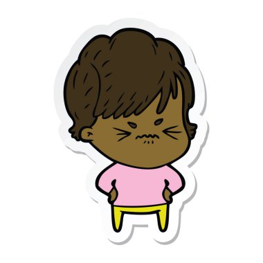 bir çizgi film sinir bozucu kadın etiketi