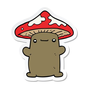 etiket bir karikatür mantar