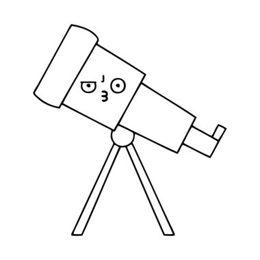 bir teleskop çizim karikatür