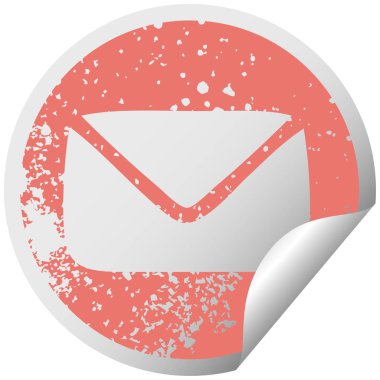 sıkıntılı dairesel peeling etiket sembolü kağıt zarf