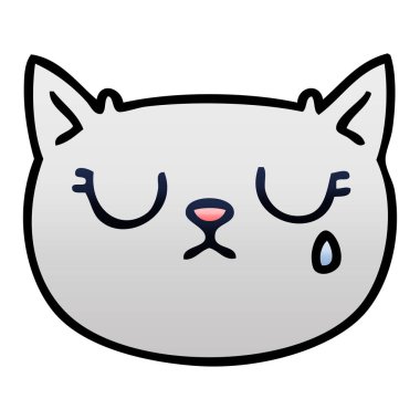 Degrade ilginç karikatür ağlayan kedi gölgeli