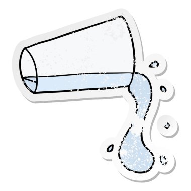 çizgi film soğuk bir içecek su sıkıntılı etiket