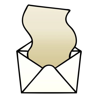 ilginç degrade gölgeli karikatür Doları zarf içinde