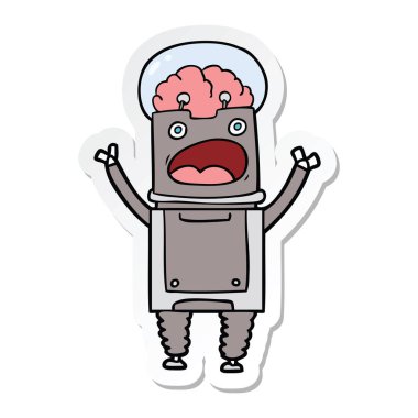 bir çizgi film robot Sticker