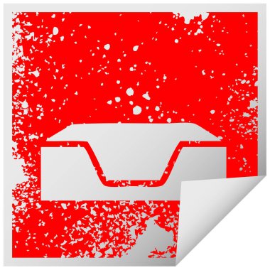 sıkıntılı Meydanı etiket simge tepsisinde boş kabuk soyma