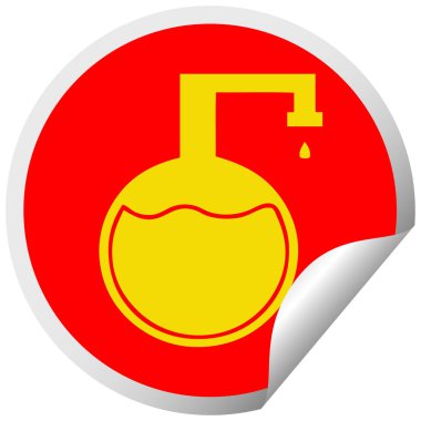 dairesel peeling etiket karikatür bilimsel deney