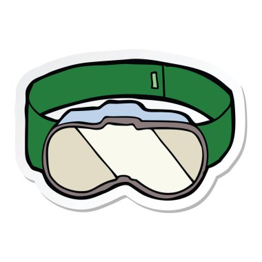 etiket bir karikatür koruyucu gözlük