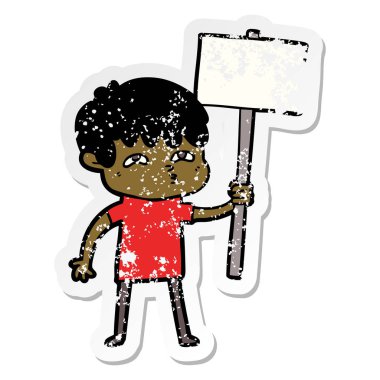 bir çizgi film meraklı insanın sıkıntılı etiket