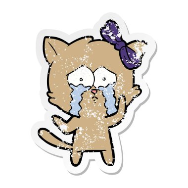 bir karikatür kedi sıkıntılı etiket