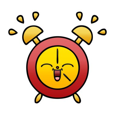 bir çalar saat degrade gölgeli karikatür