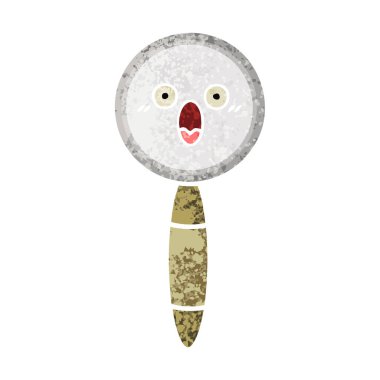 Retro illüstrasyon stil karikatür bir büyüteç