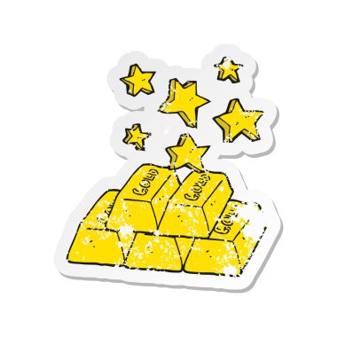 Altın çizgi film barlar Retro sıkıntılı etiket