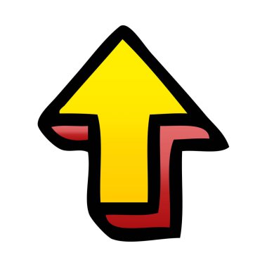 yönlü oku degrade gölgeli karikatür