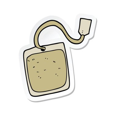 etiket bir karikatür çay poşeti