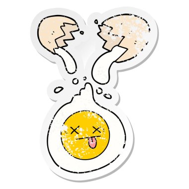 bir karikatür sıkıntılı etiket yumurta kırık