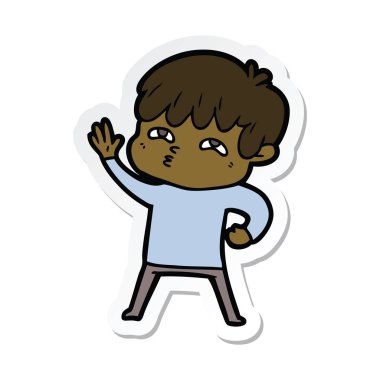 bir çizgi film meraklı adam etiketi