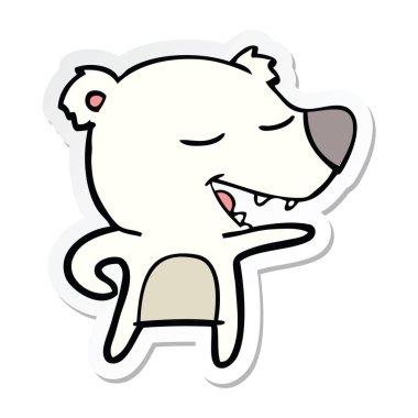 bir çizgi film kutup ayısı etiketi