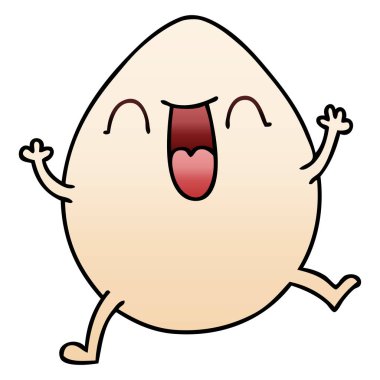 Degrade gölgeli ilginç karikatür yumurta