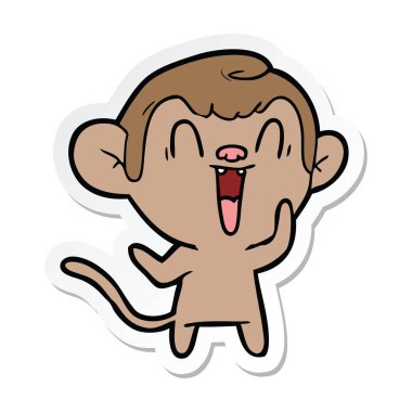 etiket bir karikatür komik maymun