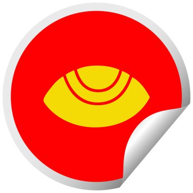 dairesel peeling etiket karikatür ararken bir göz