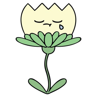 sevimli çizgi bir çiçek