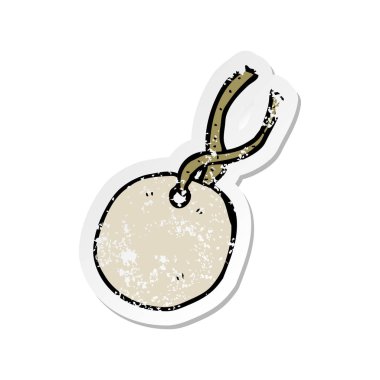 bir karikatür hediye etiketinin Retro sıkıntılı etiket