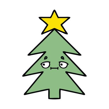 sevimli çizgi bir Noel ağacı