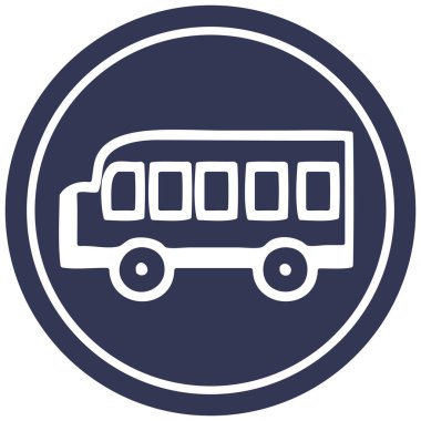 okul otobüsü dairesel simgesi simgesi
