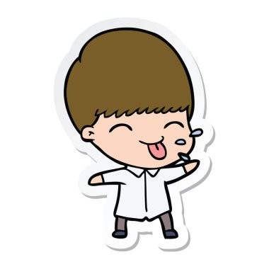 komik karikatür çocuğun etiket