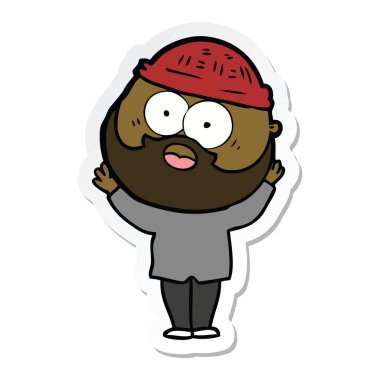 etiket bir karikatür sakallı adamın