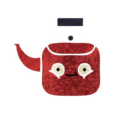 Retro illüstrasyon stil karikatür bir Kettle