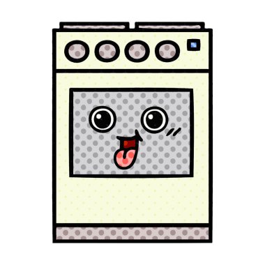 çizgi roman tarzı karikatür bir mutfak fırın