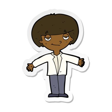 bir çizgi film kendini beğenmiş çocuk etiket