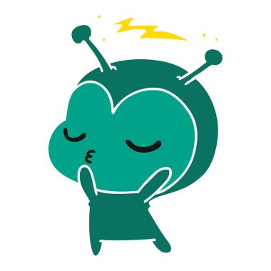 şirin kawaii yabancı serbest çizilmiş karikatür