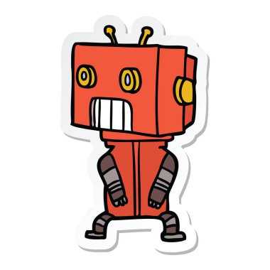 bir çizgi film robot Sticker