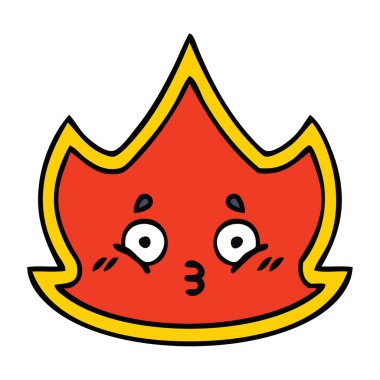 sevimli çizgi bir ateş