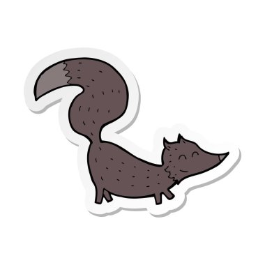 etiket bir karikatür küçük kurt yavrusu