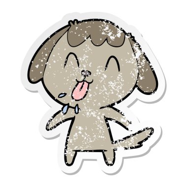 sevimli çizgi köpeklerin sıkıntılı etiket