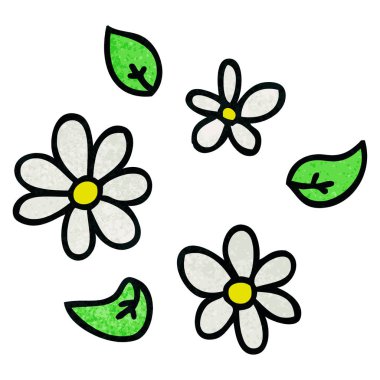 ilginç karikatür çiçek el çekilmiş