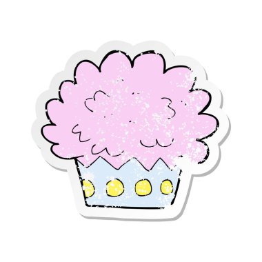 çizgi film kek Retro sıkıntılı etiket