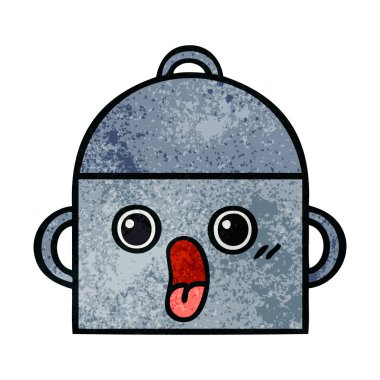 retro grunge doku karikatür pot pişirme