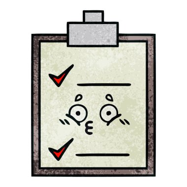 Retro grunge doku karikatür bir kontrol listesi