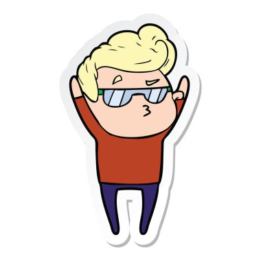 etiket bir çizgi film serin adam