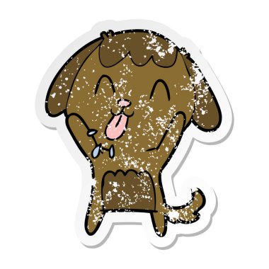 sevimli çizgi köpeklerin sıkıntılı etiket