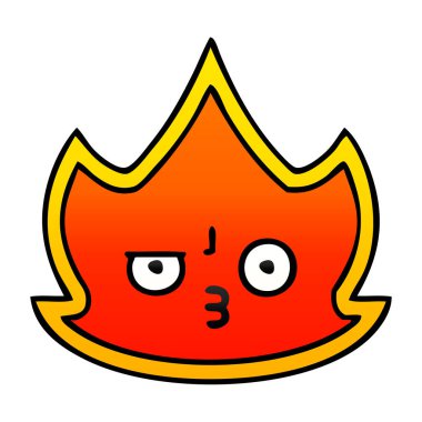 Degrade gölgeli karikatür yangın