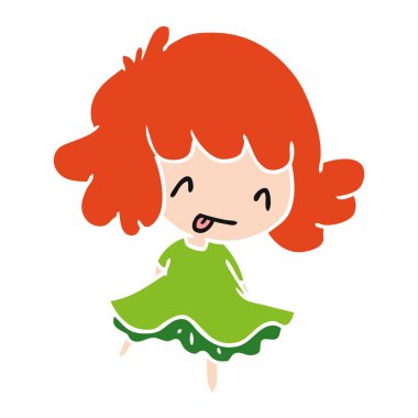 bir şirin kawaii kız çizgi film gösterimi