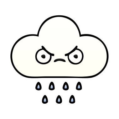 bir yağmur bulutu degrade gölgeli karikatür