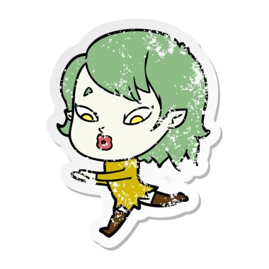 sevimli çizgi vampir kız sıkıntılı etiket