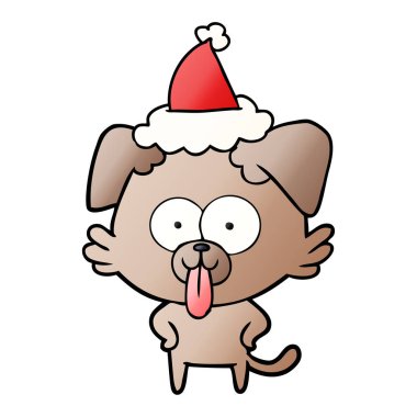 bir köpeğin santa yıprattı yapışmasını dil ile degrade çizgi film